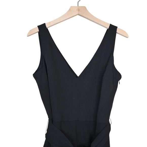 Sam Edelman Womens 8 Tie Waist Crop Wide Leg Jumpsuit in Black NEW - Picture 4 of 9